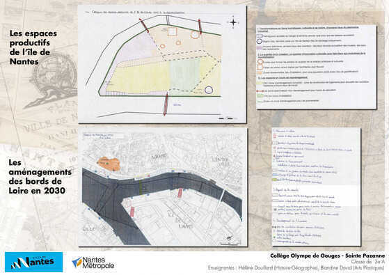 Croquis géographiques réalisés par les classes de collège.