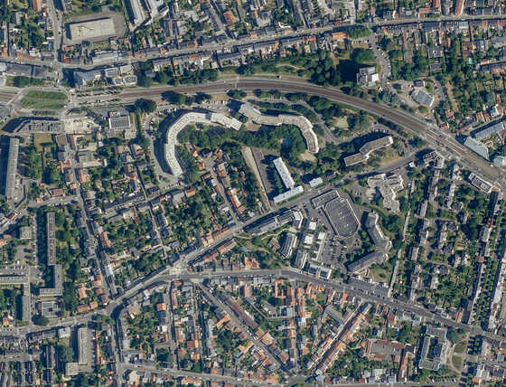 Vue aérienne du quartier de la Croix Bonneau