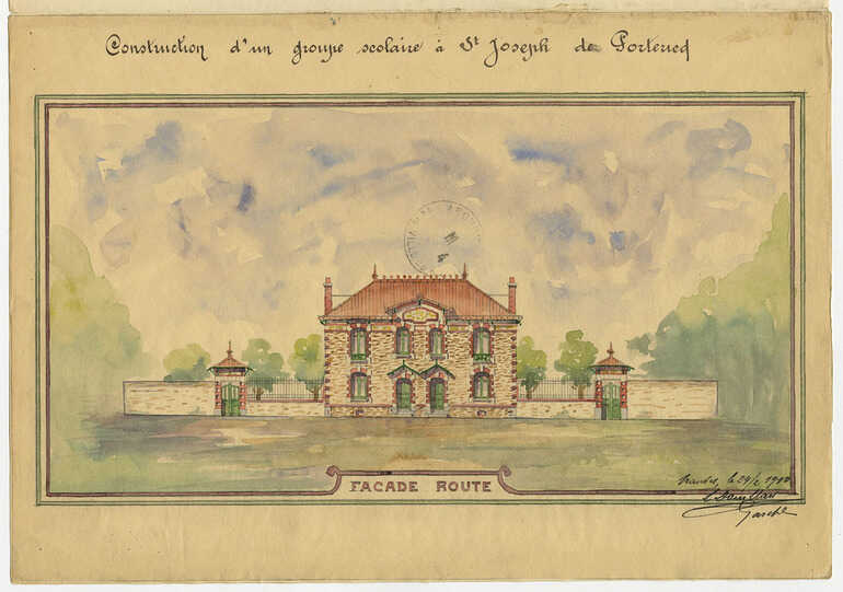 Dessin, <i>L'école publique de Saint-Joseph-de-Porterie</i>