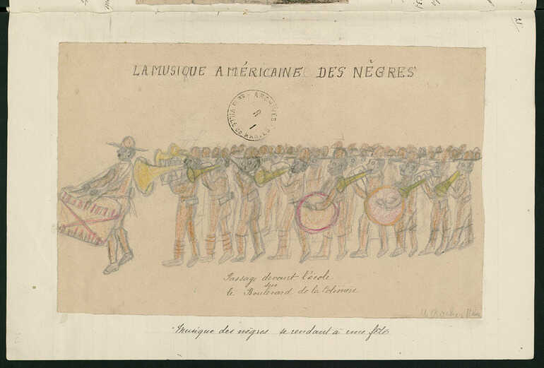 Dessin d'enfant <i>La musique américaine des nègres</i>