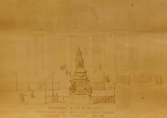 Dessin du monument à Adolphe Billault