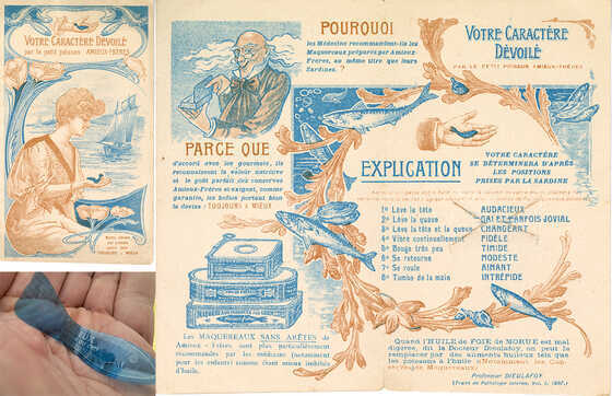 Dépliant publicitaire Amieux-Frères « Votre caractère dévoilé par le petit poisson »