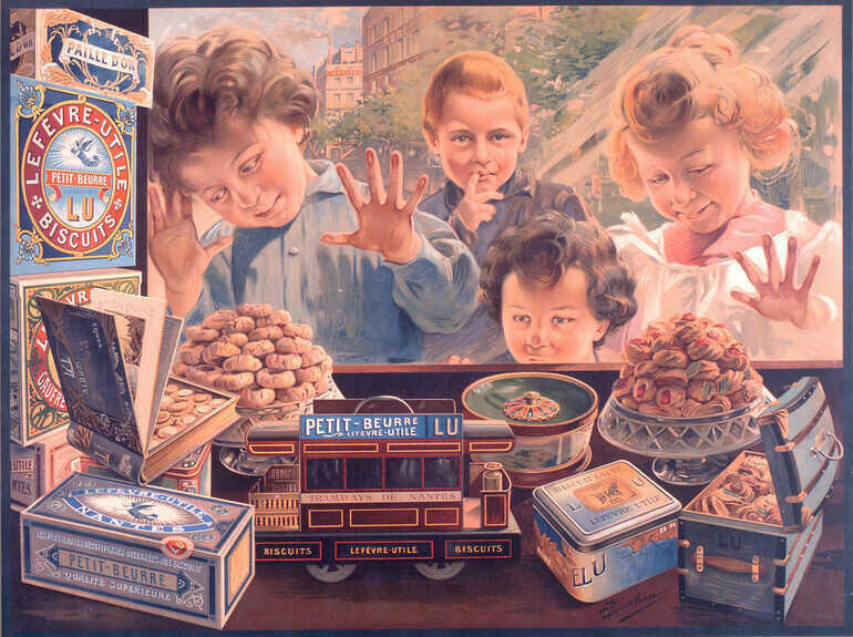 Chromolithographie, <i>Enfants à la vitrine</i>