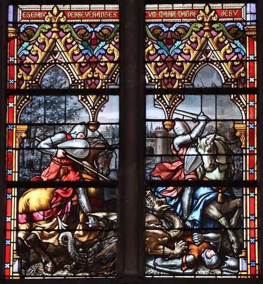 Vitrail du transept droit de l’Église Saint-Similien réalisé par Claudius Lavergne en 1887