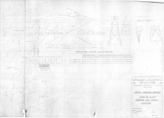 Note de calcul concernant la grue de 5 et 13 tonnes des Anciens Chantiers Dubigeon