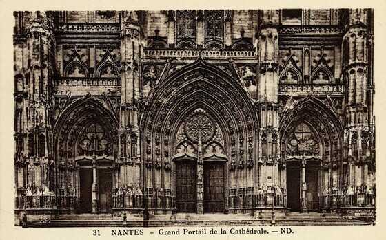 Portail de la cathédrale de Nantes vers 1900