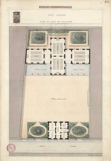 Plan du rez-de-chaussée de l’école rue Noire