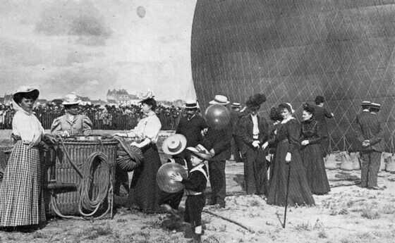 Préparatifs du vol du Cambronne le 14 juin 1908