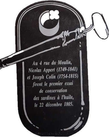 Plaque commémorative de la supposé rencontre entre Nicolas Appert et Joseph Colin