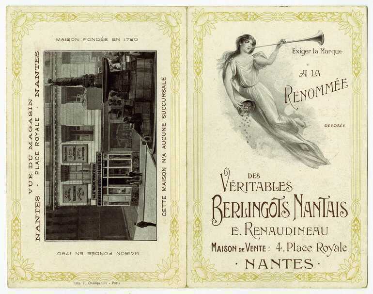 Catalogue promotionnel, <i>À la Renommée, des véritables berlingots nantais</i>