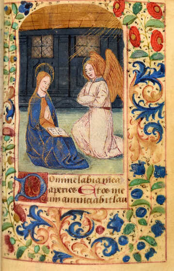 Livre d’heures manuscrit et enluminé - L'annonciation