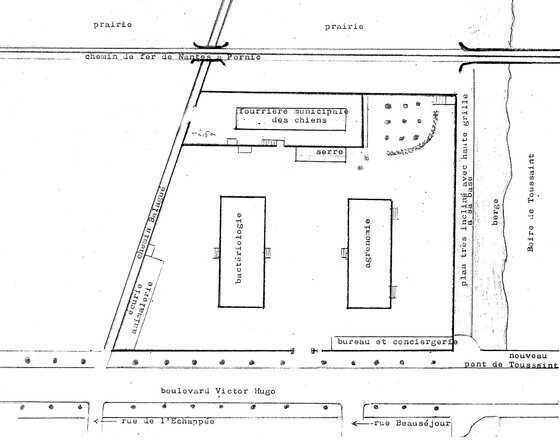 Plan de l’Institut Pasteur de Nantes