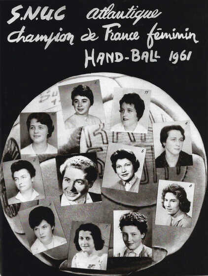 Trombinoscope de l'équipe féminine Champion de France de Hand-Ball en 1961