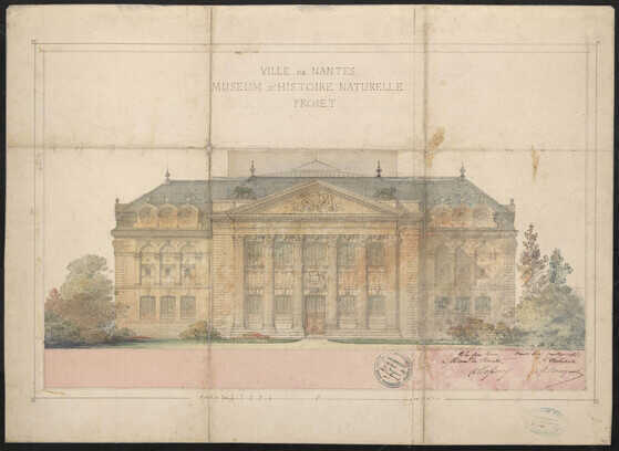 Projet de la façade du muséum d’histoire naturelle par Bourgerel