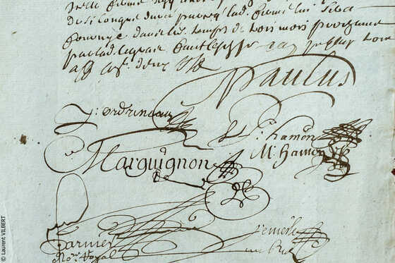 Signature de Nicolas Paulus sur l'un des actes d'acquisition des constructions mitoyennes 
