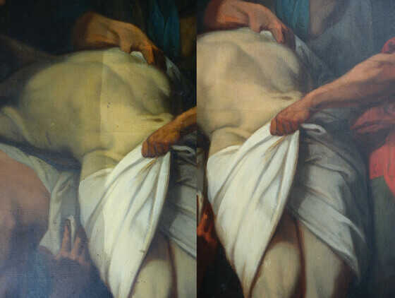Restauration du tableau «La Descente de Croix»