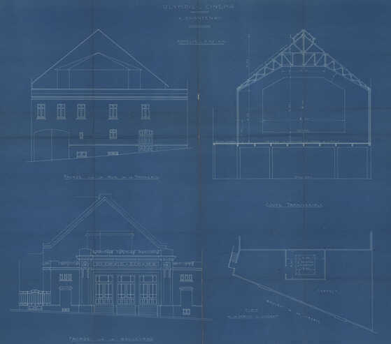 Plan d'élévation de la salle de cinéma L'Olympic