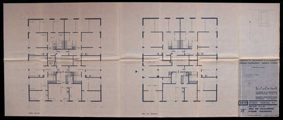 Plan des cellules d’un bâtiment ponctuel de quatre étages à la Grande Noue