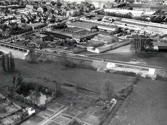 Photographie aérienne des prairies d'amont et du Bois-Joli