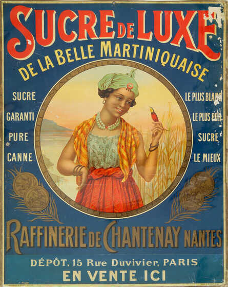 Panneau publicitaire pour une marque de sucre produite par la raffinerie de Chantenay